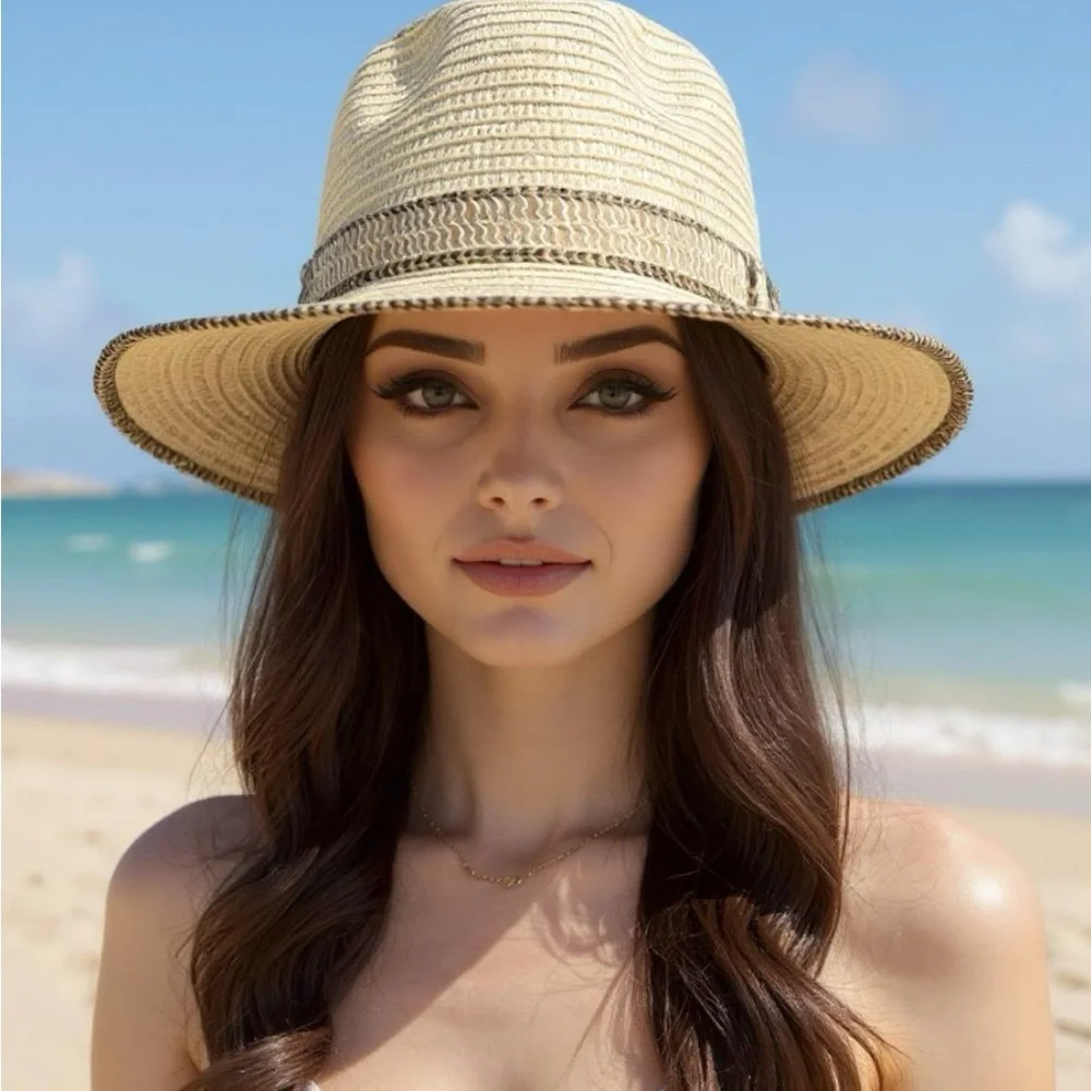 Calvin Klein Stylish Straw Fedora Hat